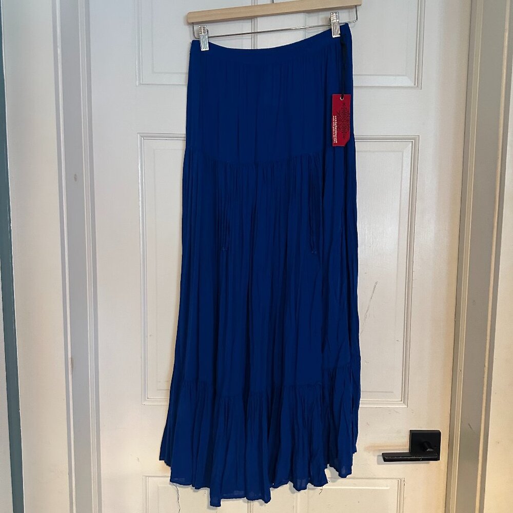 barbara Lesser Blue Tie-Up Skirt